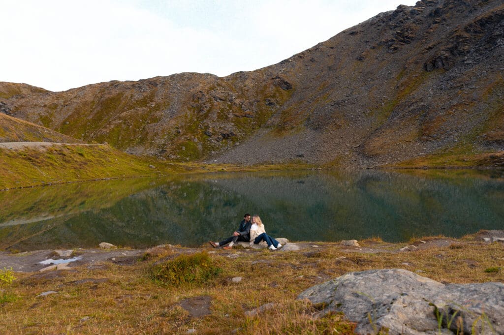 A couple's engagement photos in hatcher pass alaska by Alaska photographer