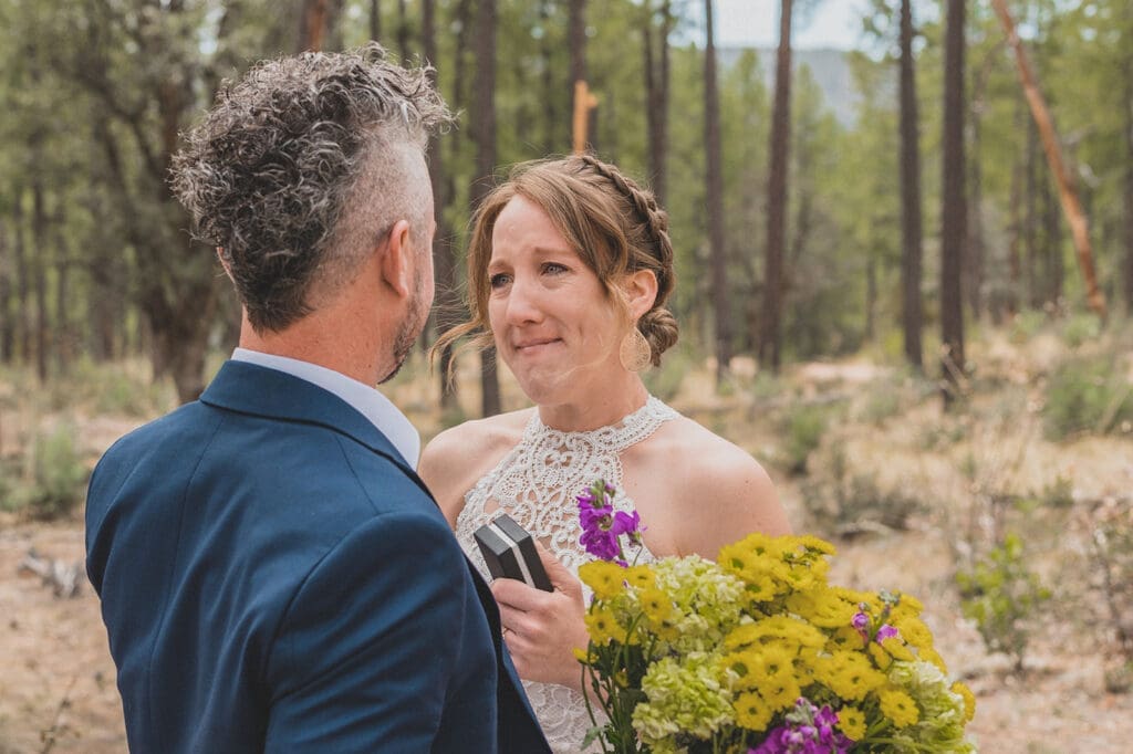 bride and groom eloping in the dessert
